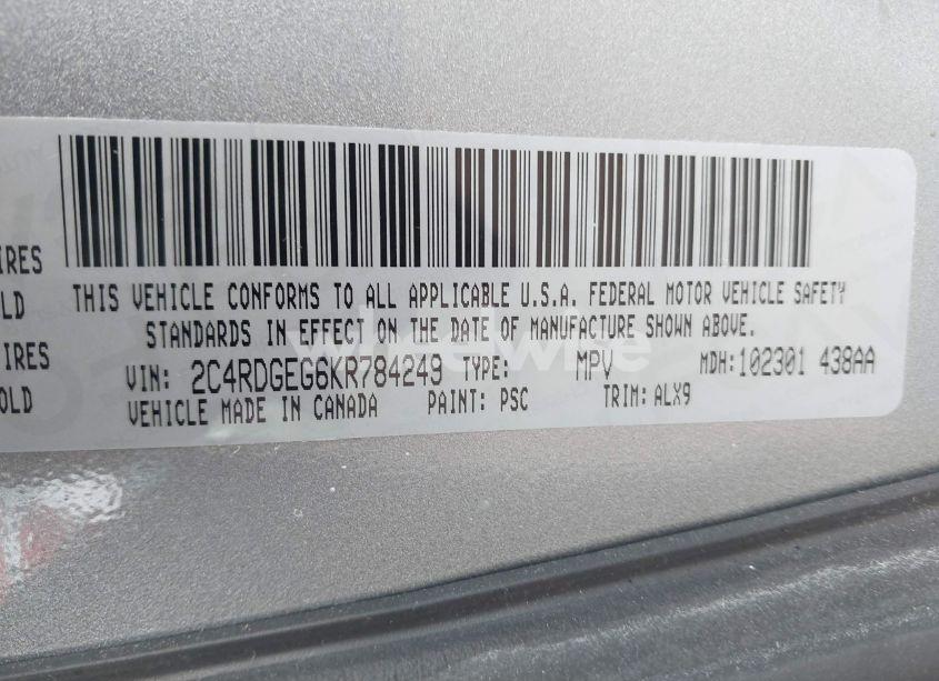 Photo 9 of 2019 Dodge Grand CARAVAN GT (VIN 2C4RDGEG6KR784249)