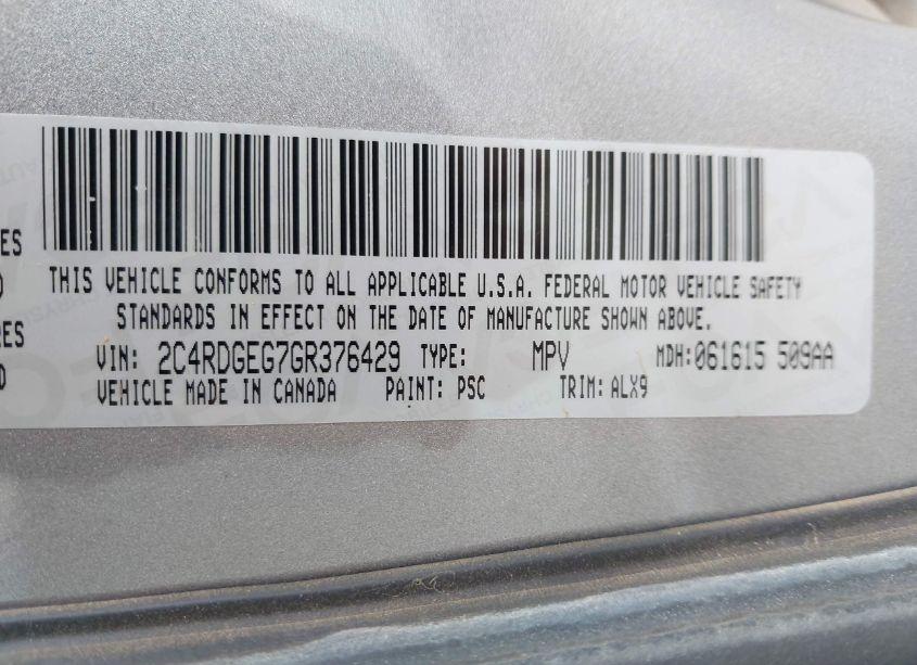 Photo 9 of 2016 Dodge Grand CARAVAN R/T (VIN 2C4RDGEG7GR376429)