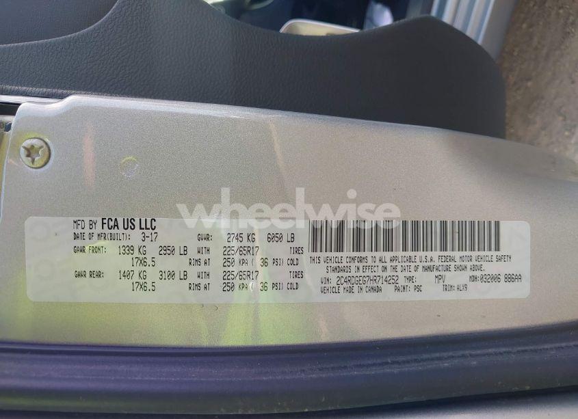 Photo 9 of 2017 Dodge Grand CARAVAN GT (VIN 2C4RDGEG7HR714252)