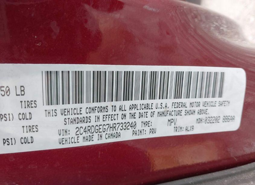 Photo 9 of 2017 Dodge Grand CARAVAN GT (VIN 2C4RDGEG7HR733240)