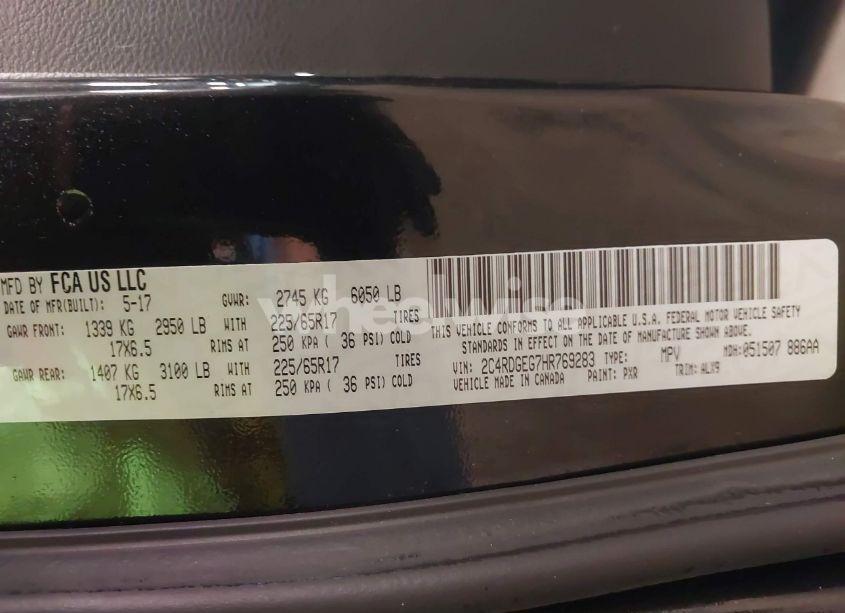 Photo 9 of 2017 Dodge Grand CARAVAN GT (VIN 2C4RDGEG7HR769283)