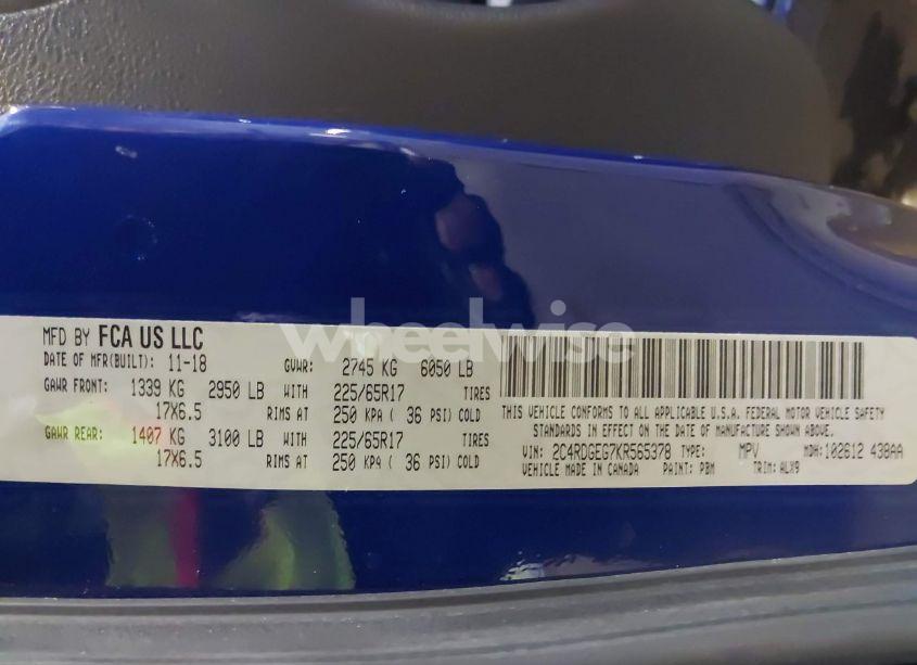 Photo 9 of 2019 Dodge Grand CARAVAN GT (VIN 2C4RDGEG7KR565378)