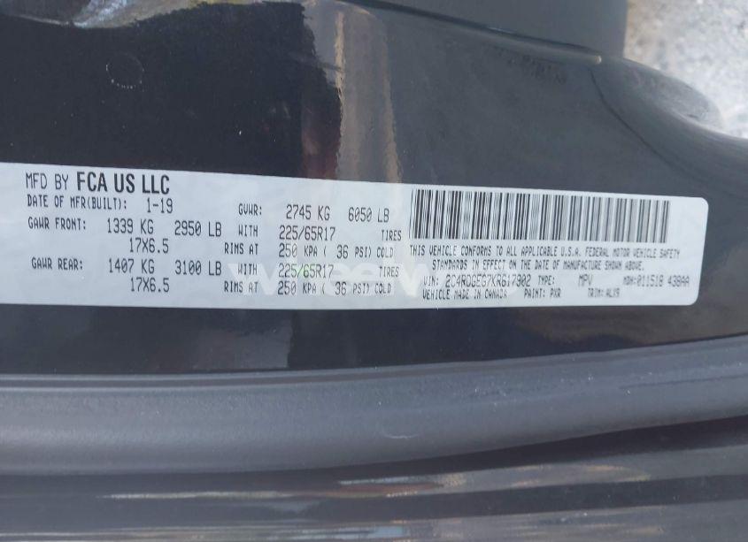 Photo 9 of 2019 Dodge Grand CARAVAN GT (VIN 2C4RDGEG7KR617902)