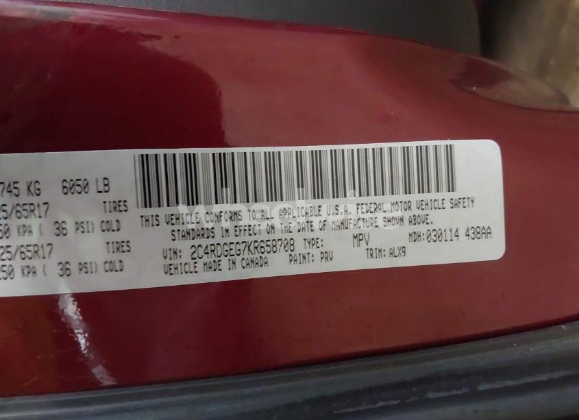 Photo 9 of 2019 Dodge Grand CARAVAN GT (VIN 2C4RDGEG7KR658708)