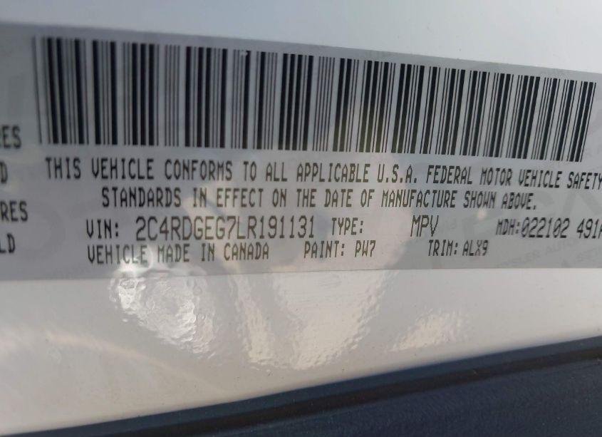 Photo 9 of 2020 Dodge Grand CARAVAN GT (VIN 2C4RDGEG7LR191131)