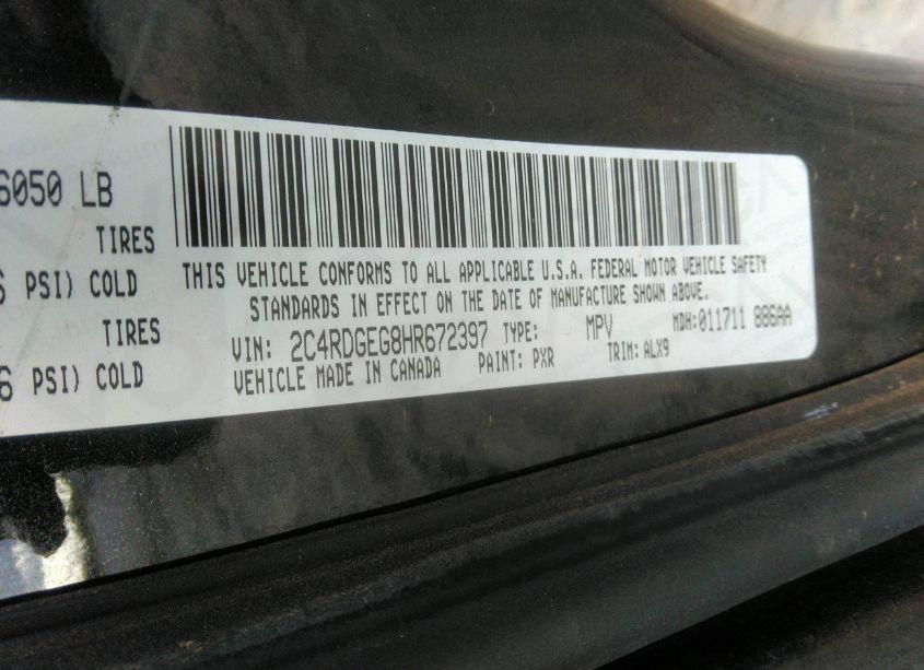 Photo 9 of 2017 Dodge Grand CARAVAN GT (VIN 2C4RDGEG8HR672397)