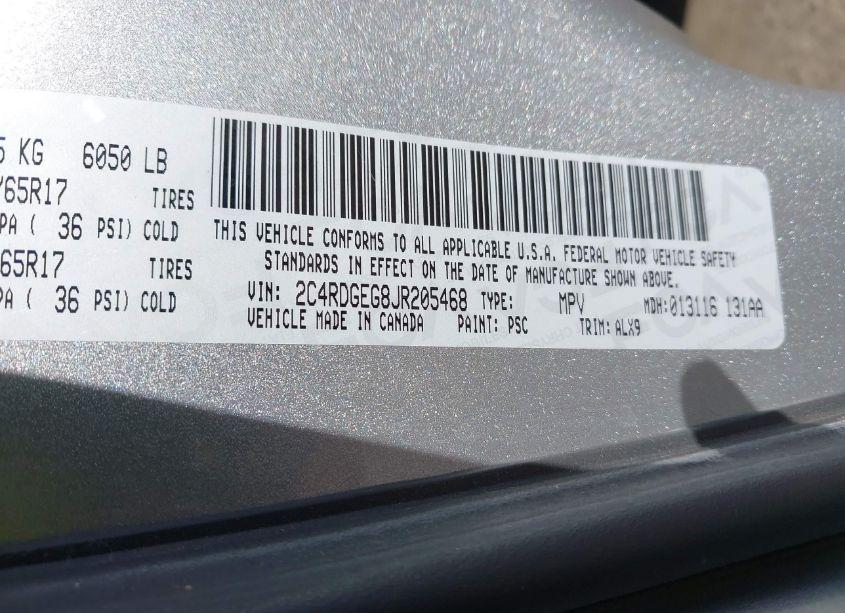 Photo 9 of 2018 Dodge Grand CARAVAN GT (VIN 2C4RDGEG8JR205468)