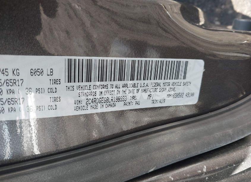 Photo 9 of 2020 Dodge Grand CARAVAN GT (VIN 2C4RDGEG8LR198993)