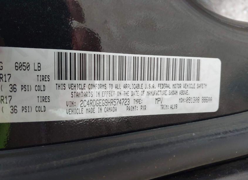 Photo 9 of 2017 Dodge Grand CARAVAN GT (VIN 2C4RDGEG9HR574723)