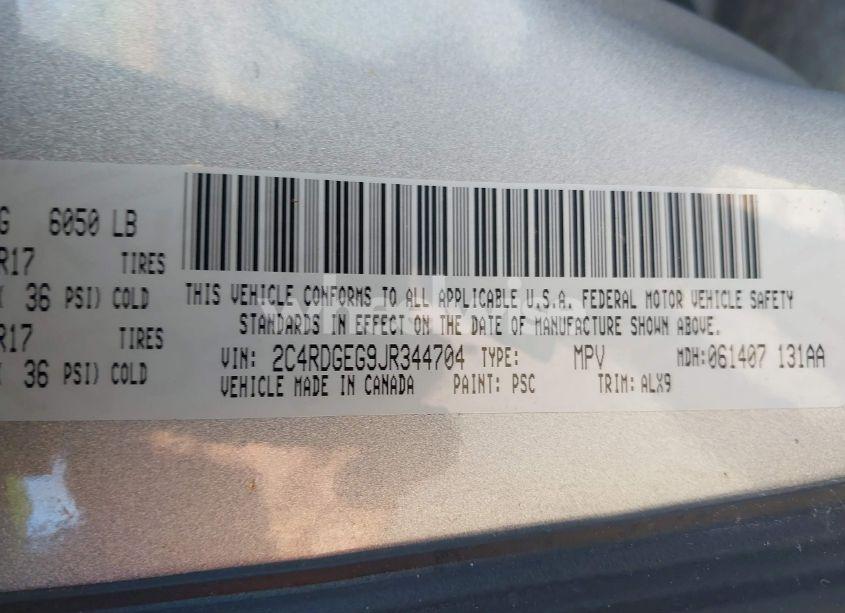 Photo 9 of 2018 Dodge Grand CARAVAN GT (VIN 2C4RDGEG9JR344704)