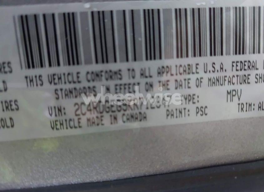 Photo 9 of 2019 Dodge Grand CARAVAN GT (VIN 2C4RDGEG9KR712347)