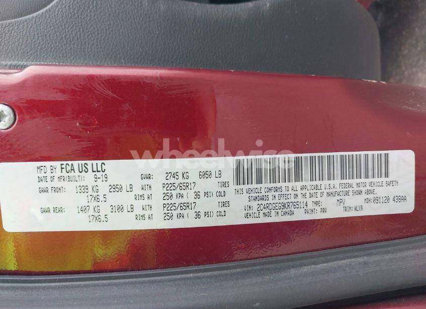 Photo 9 of 2019 Dodge Grand CARAVAN GT (VIN 2C4RDGEG9KR765114)