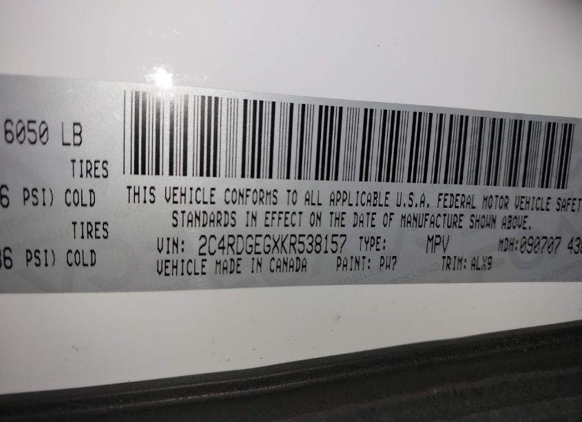 Photo 9 of 2019 Dodge Grand CARAVAN GT (VIN 2C4RDGEGXKR538157)