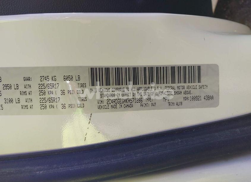 Photo 9 of 2019 Dodge Grand CARAVAN GT (VIN 2C4RDGEGXKR571286)