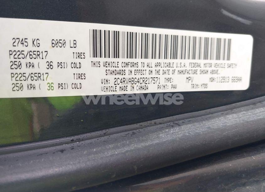 Photo 9 of 2012 Volkswagen Routan SE (VIN 2C4RVABG4CR217571)