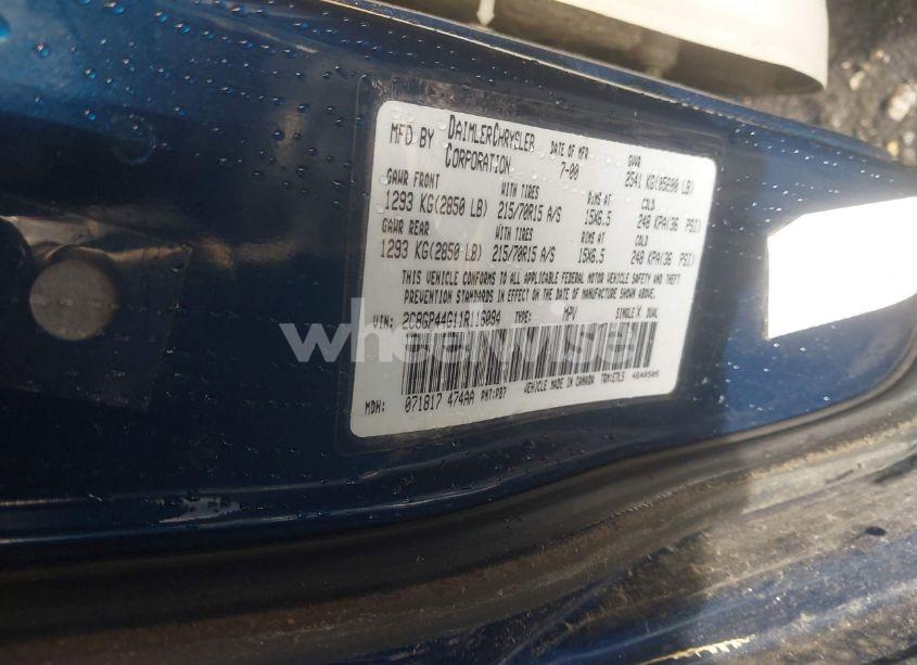 Photo 9 of 2001 Chrysler Town & COUNTRY LX (VIN 2C8GP44G11R116094)