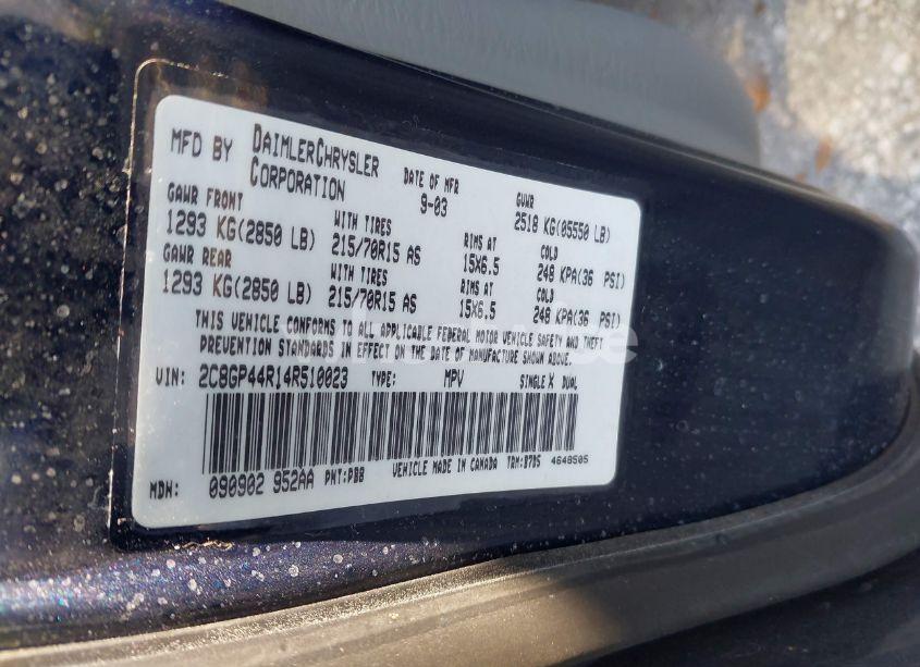 Photo 9 of 2004 Chrysler Town & COUNTRY LX (VIN 2C8GP44R14R510023)