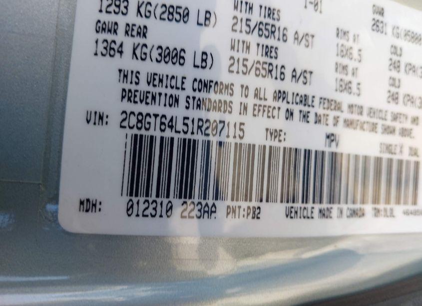 Photo 9 of 2001 Chrysler Town & COUNTRY LIMITED (VIN 2C8GT64L51R207115)