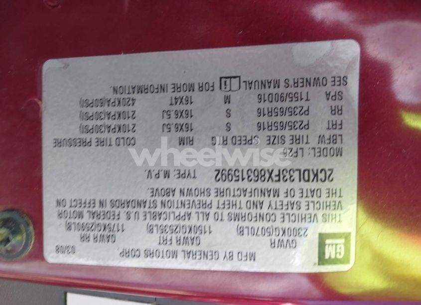 Photo 9 of 2008 Pontiac Torrent (VIN 2CKDL33FX86315992)