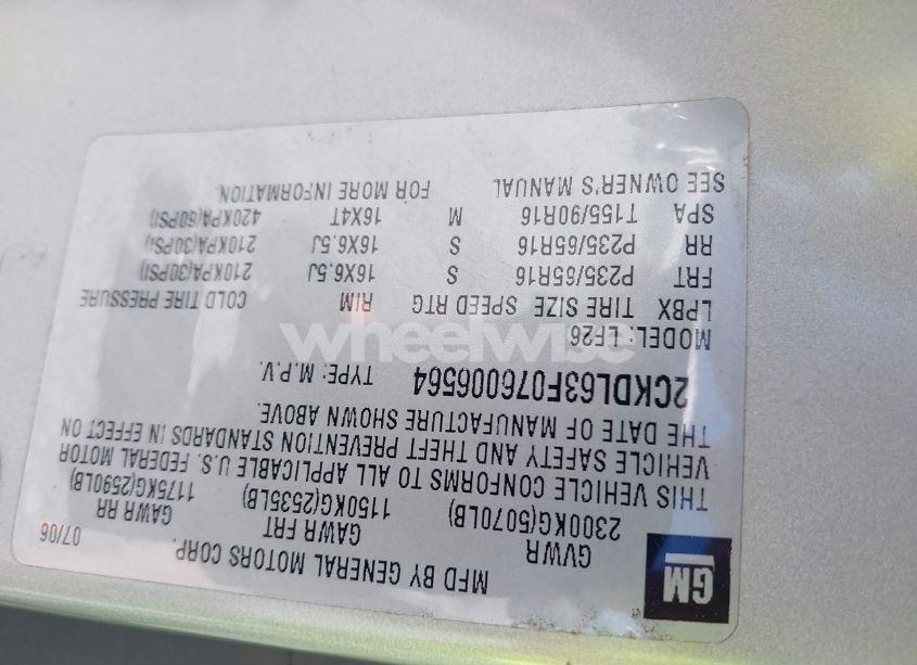 Photo 9 of 2007 Pontiac Torrent (VIN 2CKDL63F076006564)