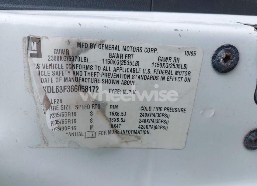 Photo 9 of 2006 Pontiac Torrent (VIN 2CKDL63F366058172)