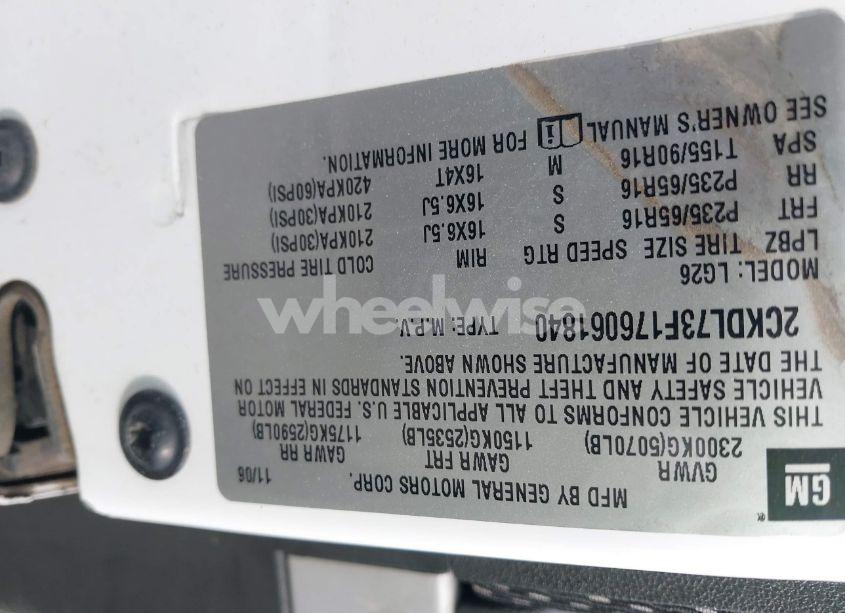 Photo 9 of 2007 Pontiac Torrent (VIN 2CKDL73F176061840)