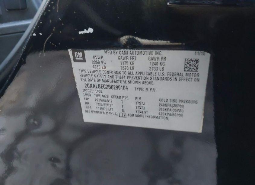 Photo 9 of 2011 Chevrolet Equinox LS (VIN 2CNALBEC2B6299104)