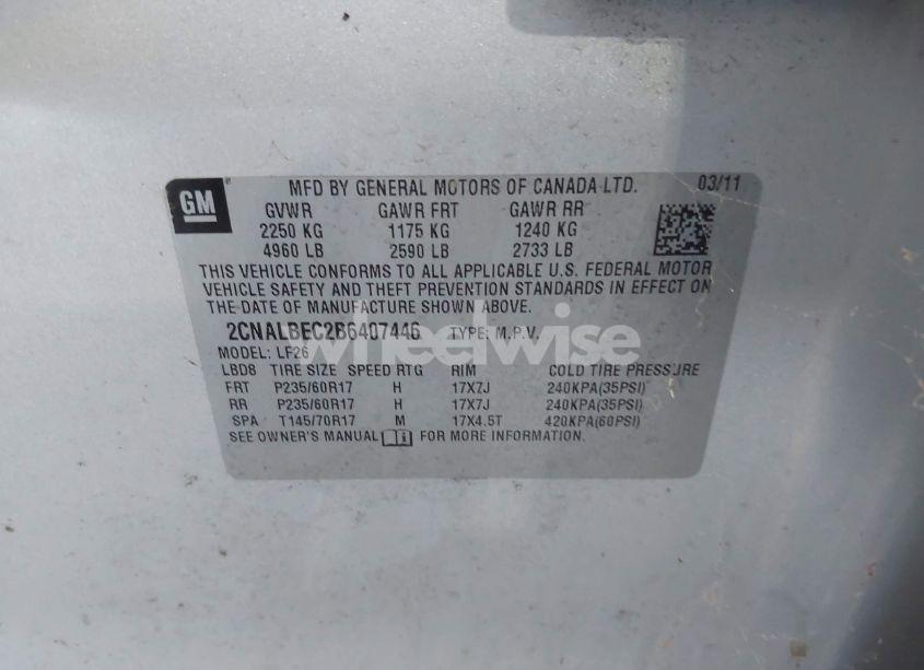 Photo 9 of 2011 Chevrolet Equinox LS (VIN 2CNALBEC2B6407446)