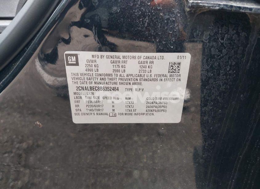 Photo 9 of 2011 Chevrolet Equinox LS (VIN 2CNALBEC8B6352484)