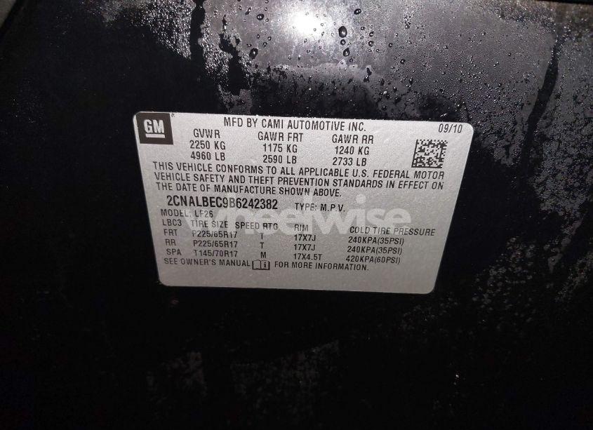 Photo 9 of 2011 Chevrolet Equinox LS (VIN 2CNALBEC9B6242382)