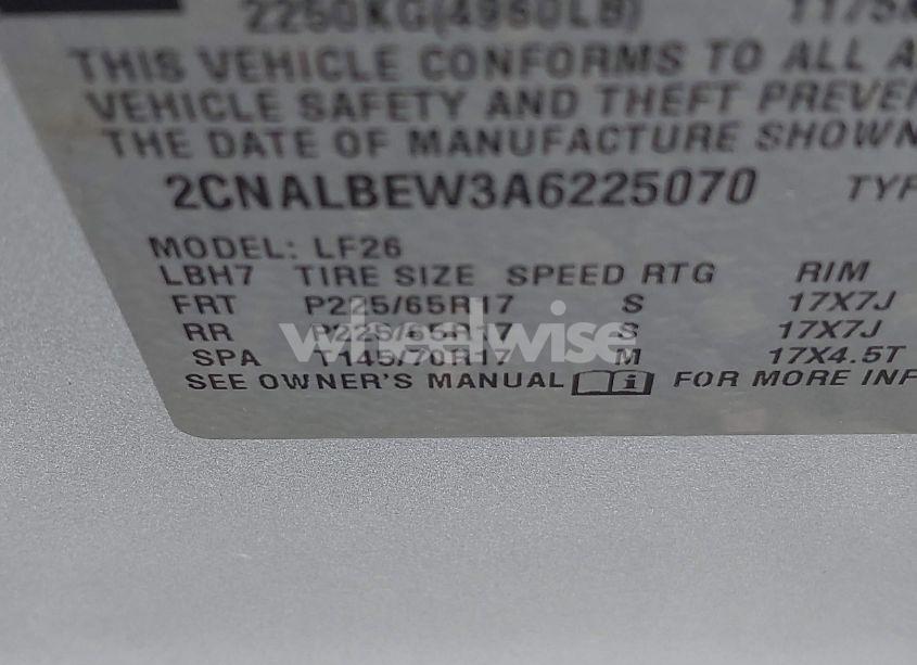 Photo 9 of 2010 Chevrolet Equinox LS (VIN 2CNALBEW3A6225070)