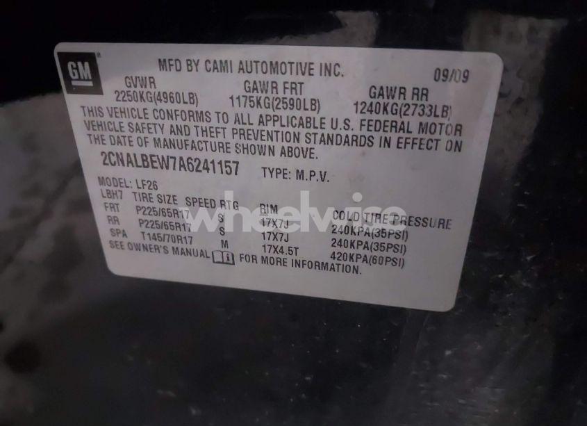 Photo 9 of 2010 Chevrolet Equinox LS (VIN 2CNALBEW7A6241157)