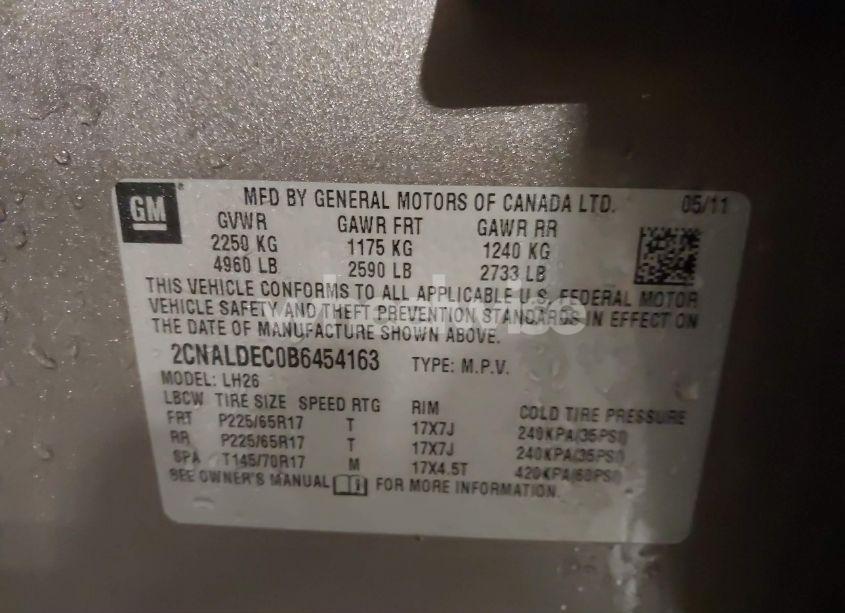 Photo 9 of 2011 Chevrolet Equinox 1LT (VIN 2CNALDEC0B6454163)