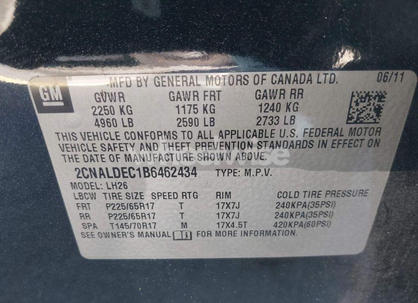 Photo 9 of 2011 Chevrolet Equinox 1LT (VIN 2CNALDEC1B6462434)