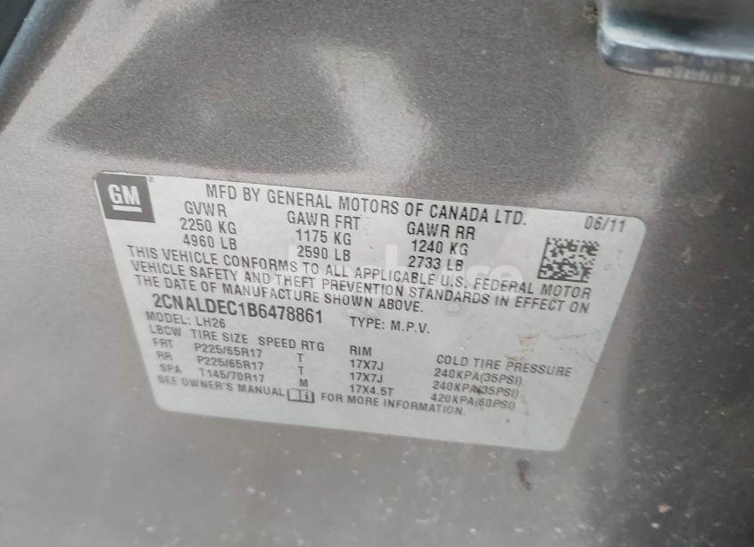 Photo 9 of 2011 Chevrolet Equinox 1LT (VIN 2CNALDEC1B6478861)