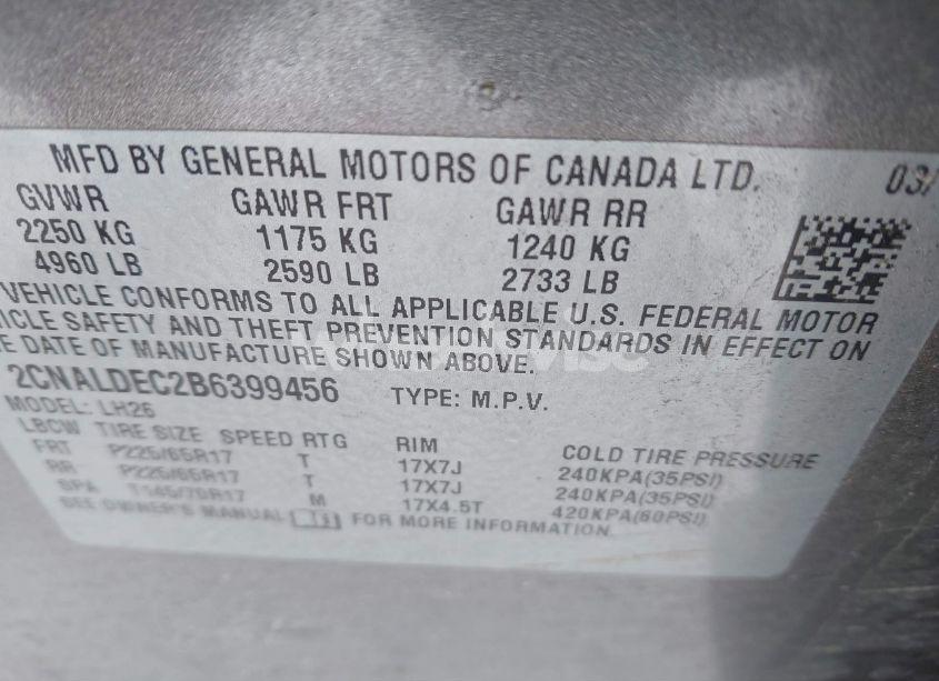 Photo 9 of 2011 Chevrolet Equinox 1LT (VIN 2CNALDEC2B6399456)