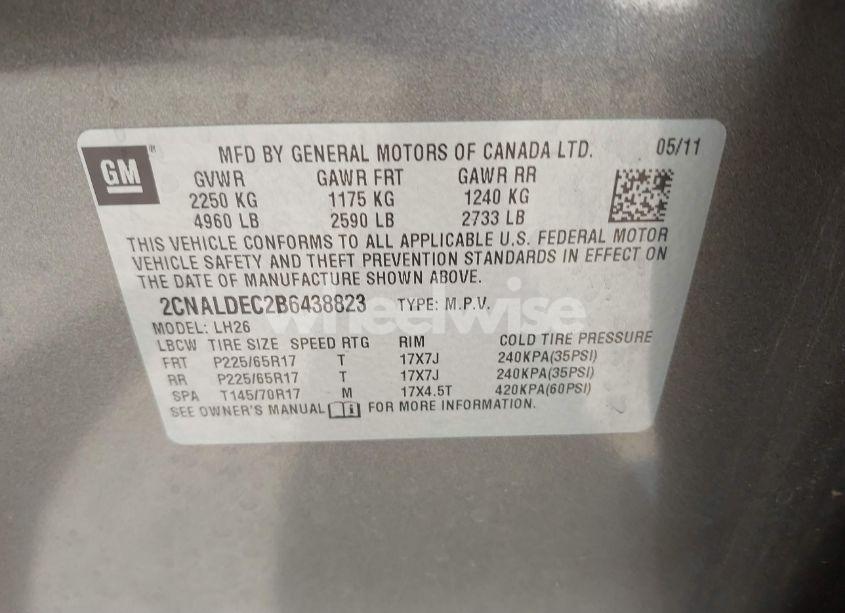 Photo 9 of 2011 Chevrolet Equinox 1LT (VIN 2CNALDEC2B6438823)