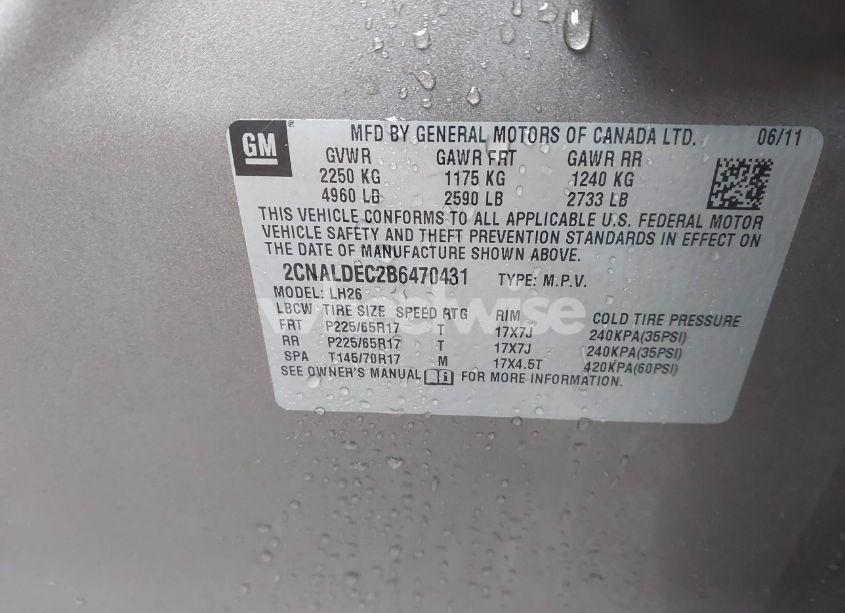 Photo 9 of 2011 Chevrolet Equinox 1LT (VIN 2CNALDEC2B6470431)