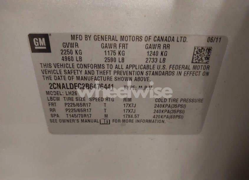 Photo 9 of 2011 Chevrolet Equinox LT (VIN 2CNALDEC2B6476441)