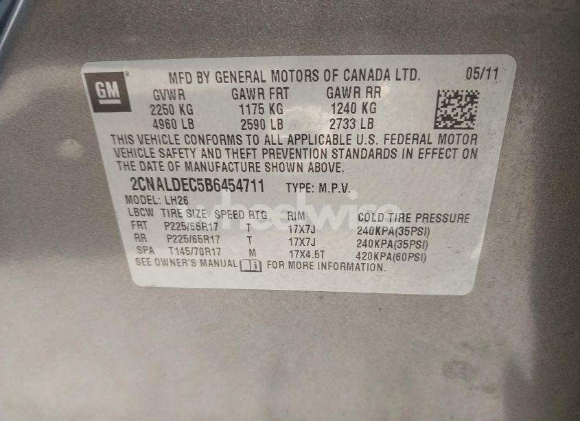 Photo 9 of 2011 Chevrolet Equinox 1LT (VIN 2CNALDEC5B6454711)