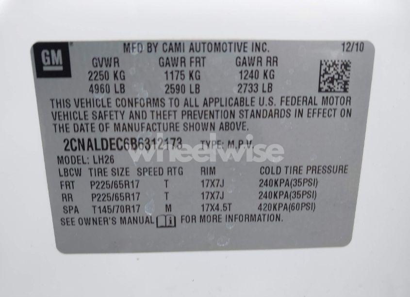 Photo 9 of 2011 Chevrolet Equinox 1LT (VIN 2CNALDEC6B6312173)