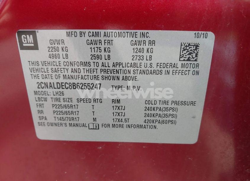 Photo 9 of 2011 Chevrolet Equinox 1LT (VIN 2CNALDEC8B6255247)