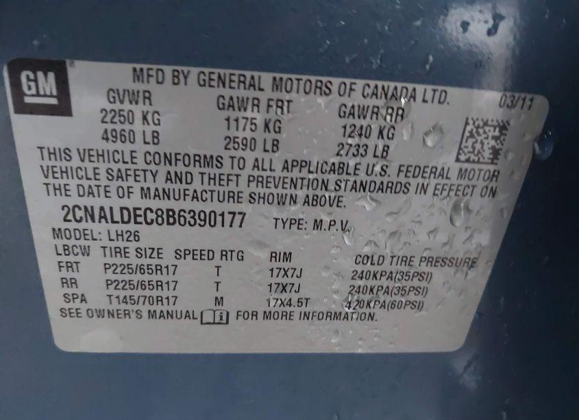 Photo 9 of 2011 Chevrolet Equinox 1LT (VIN 2CNALDEC8B6390177)