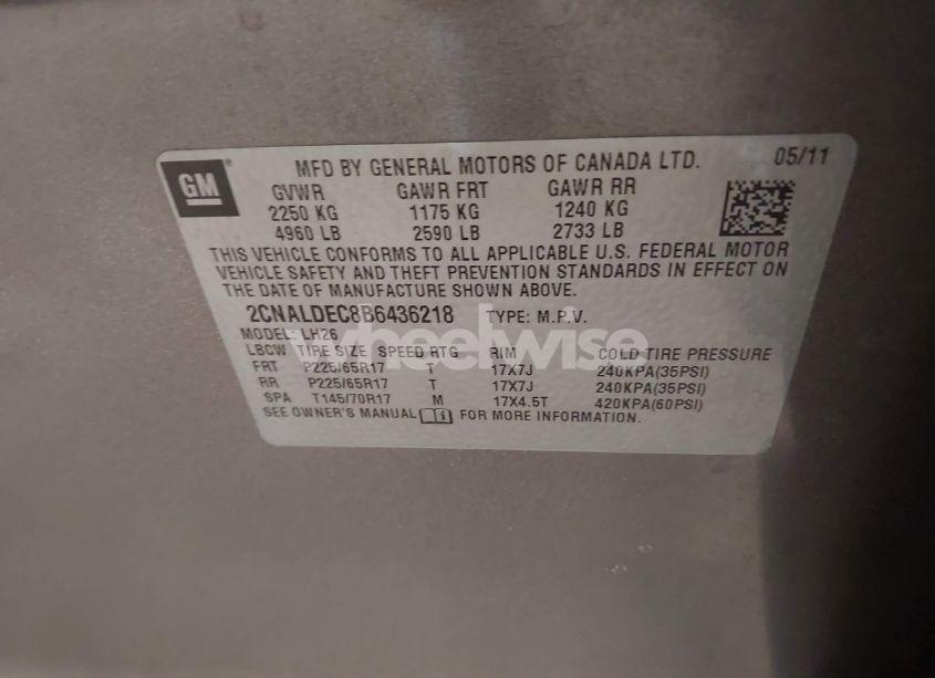 Photo 9 of 2011 Chevrolet Equinox 1LT (VIN 2CNALDEC8B6436218)