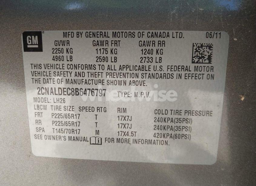 Photo 9 of 2011 Chevrolet Equinox 1LT (VIN 2CNALDEC8B6476797)