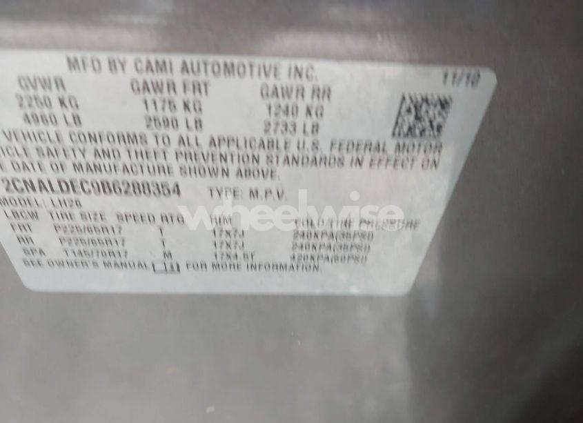 Photo 9 of 2011 Chevrolet Equinox 1LT (VIN 2CNALDEC9B6288354)