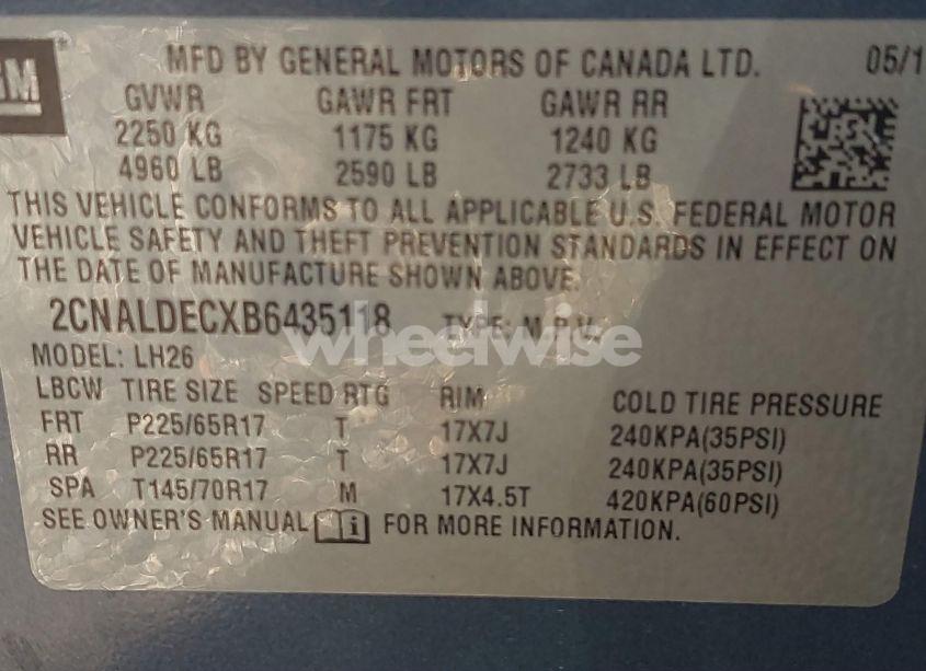 Photo 13 of 2011 Chevrolet Equinox 1LT (VIN 2CNALDECXB6435118)