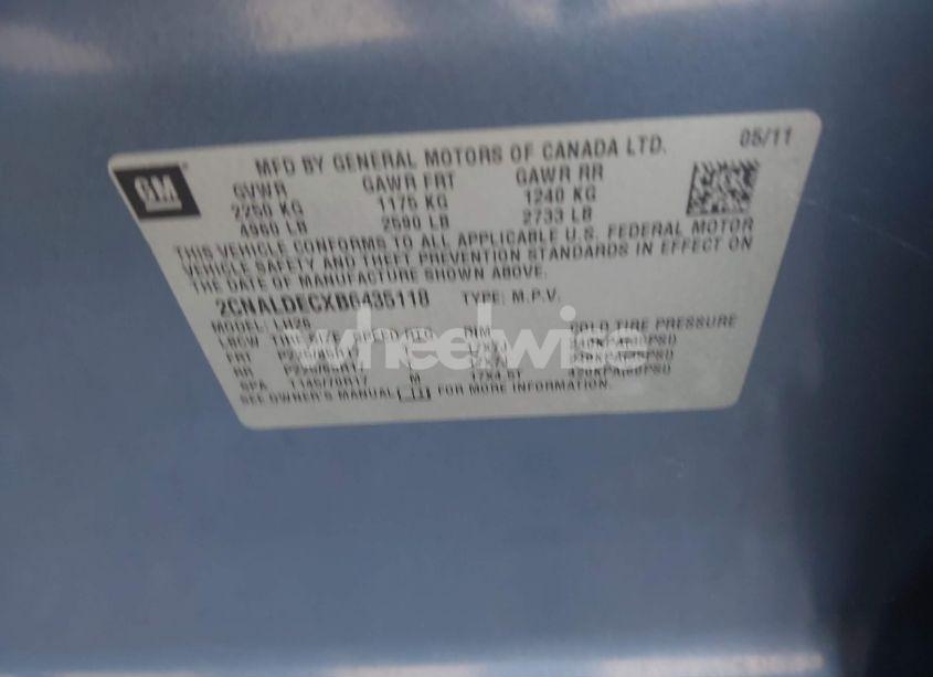 Photo 9 of 2011 Chevrolet Equinox 1LT (VIN 2CNALDECXB6435118)