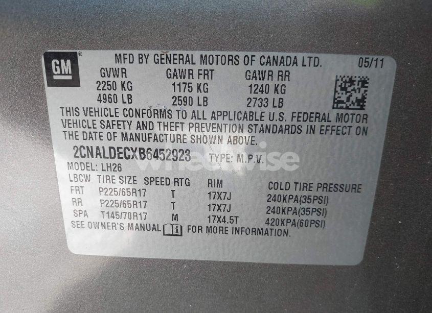 Photo 9 of 2011 Chevrolet Equinox 1LT (VIN 2CNALDECXB6452923)