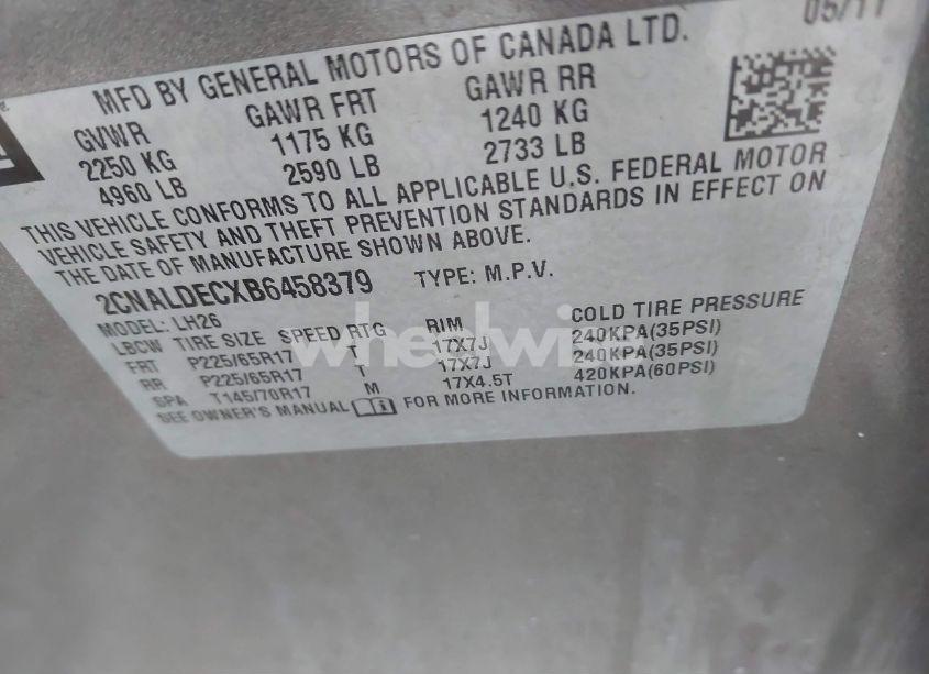 Photo 9 of 2011 Chevrolet Equinox 1LT (VIN 2CNALDECXB6458379)